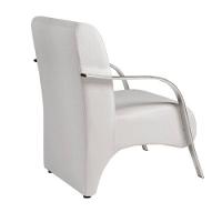 Kit 4 Poltronas 1 Lugar Braço Aluminio Sintético Branco - 2