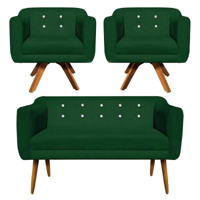 Kit Namoradeira 2 Lugares E 2 Poltronas Julia Verde