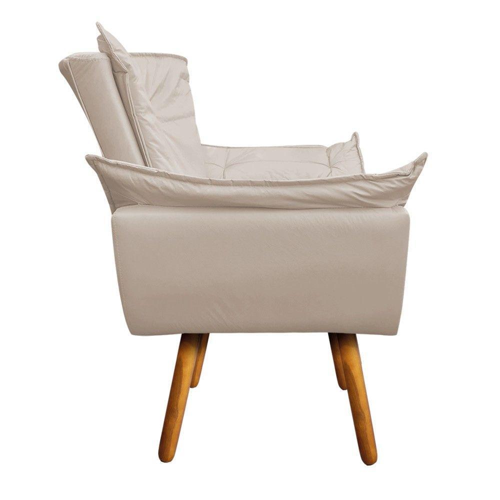 Kit Poltrona Opala Com Puff Pés Palito Castanho D´rossi - 4