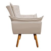 Kit Poltrona Opala Com Puff Pés Palito Castanho D´rossi