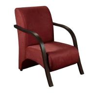 Poltrona 1 Lugar Sevilha Braço Madeira Suede Bordô - 1