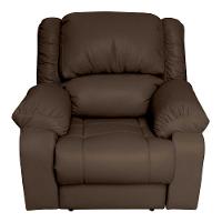 Poltrona do Papai Reclinável Manual Couro Marrom Fosco - 1