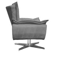 Poltrona Giratória Opala Suede Grafite Base Estrela Cromada - 3