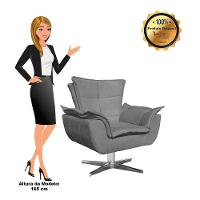 Poltrona Giratória Opala Suede Grafite Base Estrela Cromada