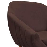 Poltrona Giovana Suede Marrom Pés Palito Castanho D´rossi - 7