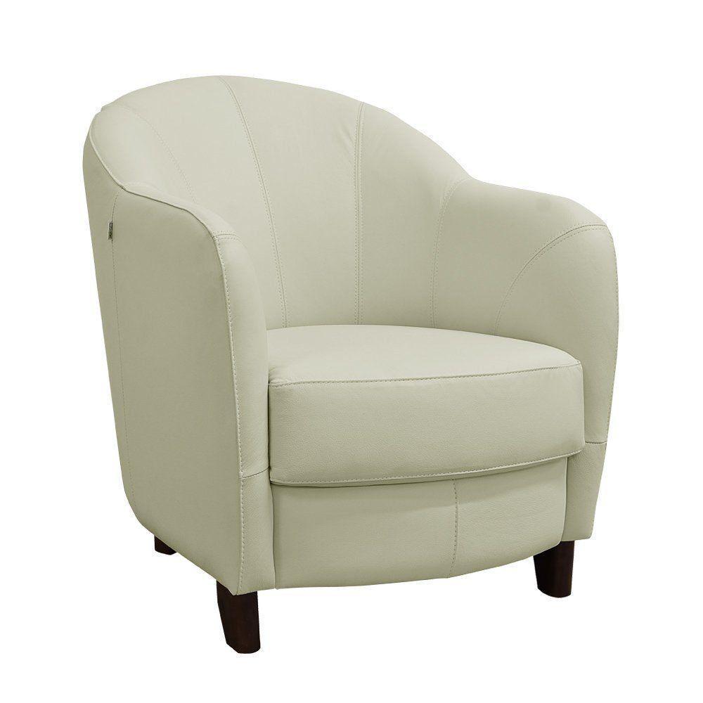 Poltrona Kairós com Pés Madeira Couro Off White - 1