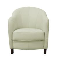 Poltrona Kairós com Pés Madeira Couro Off White