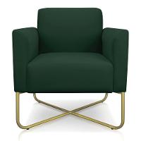 Poltrona Marisa Suede Verde Base X Industrial Dourada - 2