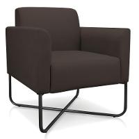 Poltrona Marisa Suede Marrom Base X Industrial Preta D´rossi - 1