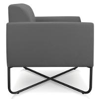 Poltrona Marisa Suede Grafite Base X Industrial Preta - 4