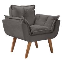 Poltrona Opala 1 Lugar Lisa Cinza - 1