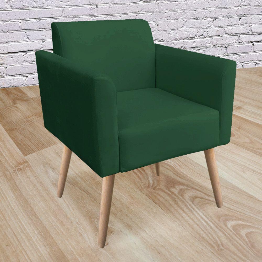 Poltrona Marisa Suede Verde Pés Palito Natural D´rossi - 2