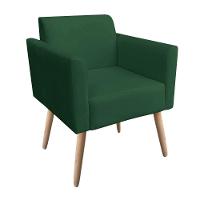 Poltrona Marisa Suede Verde Pés Palito Natural D´rossi - 1