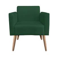 Poltrona Marisa Suede Verde Pés Palito Natural D´rossi - 4