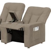 Poltrona Tripla Reclinável Cinema Amassado Marrom - 2