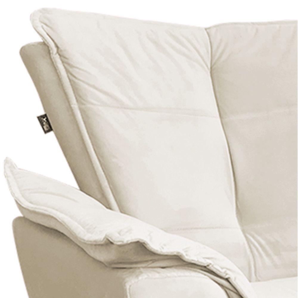 Poltrona Veludo Bege Pés Palito Castanho D´rossi - 2