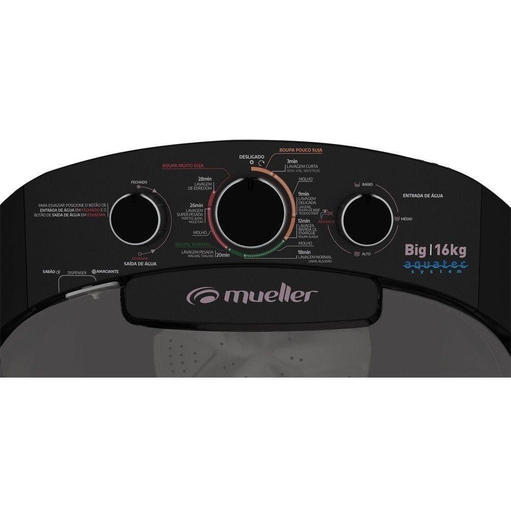 Lavadora Semiautomática Big Com Aquatec 16kg Preta 220v - 7