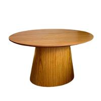 Mesa Cone De Centro Oval 120X80Cm Tampo Freijó Marrom - 1