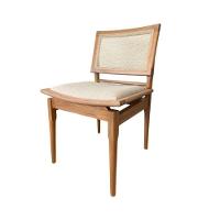 Conjunto Mesa De Jantar Cone 100 Cm Freijó Com 4 Cadeiras Madeira Maciça Tela Sextavada E Assento Em Linho Cor Marrom - 5