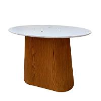 Base Mesa De Jantar Cone Oval Laminada Tampos De 198X122cm Até 260X140cm Marrom - 3