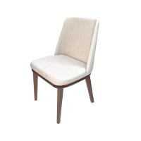 Cadeira De Jantar Londres Revestida Em Tecido Linho Bege Cor Creme - 1