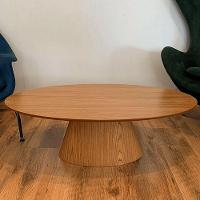 Mesa De Centro Cone Oval 100X60Cm Tampo Freijó Marrom