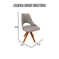 Cadeira De Jantar Droop Giratória Revestida Em Tecido Linho Cinza Cor Cinza Claro - 2