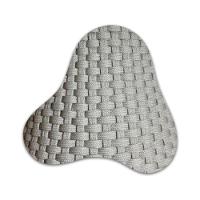 Mesa De Jantar Cone Redonda 120cm Tampo Laqueado Cinza + Vidro Base Corda Náutica Cinza - 5