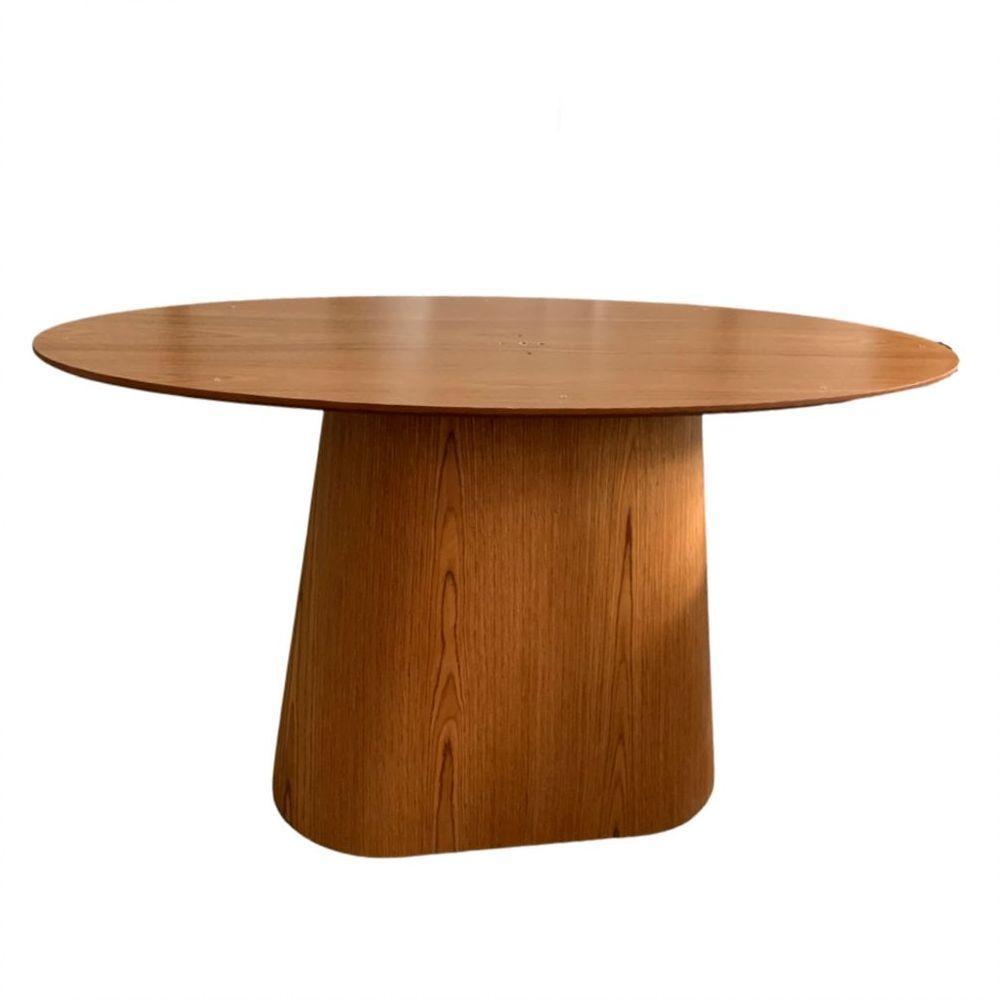 Base Mesa De Jantar Cone Oval Laminada Tampos De 198X122cm Até 260X140cm Marrom - 2