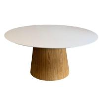 Mesa de Jantar Cone Oval 120x80cm Base Laminada Branco - 1