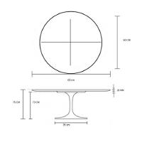 Mesa De Jantar Tulipa Saarinen Redonda 60 Cm Cor Preto - 3