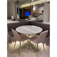 Mesa De Jantar Redonda 110 Cm + Vidro Temperado Branco - 2