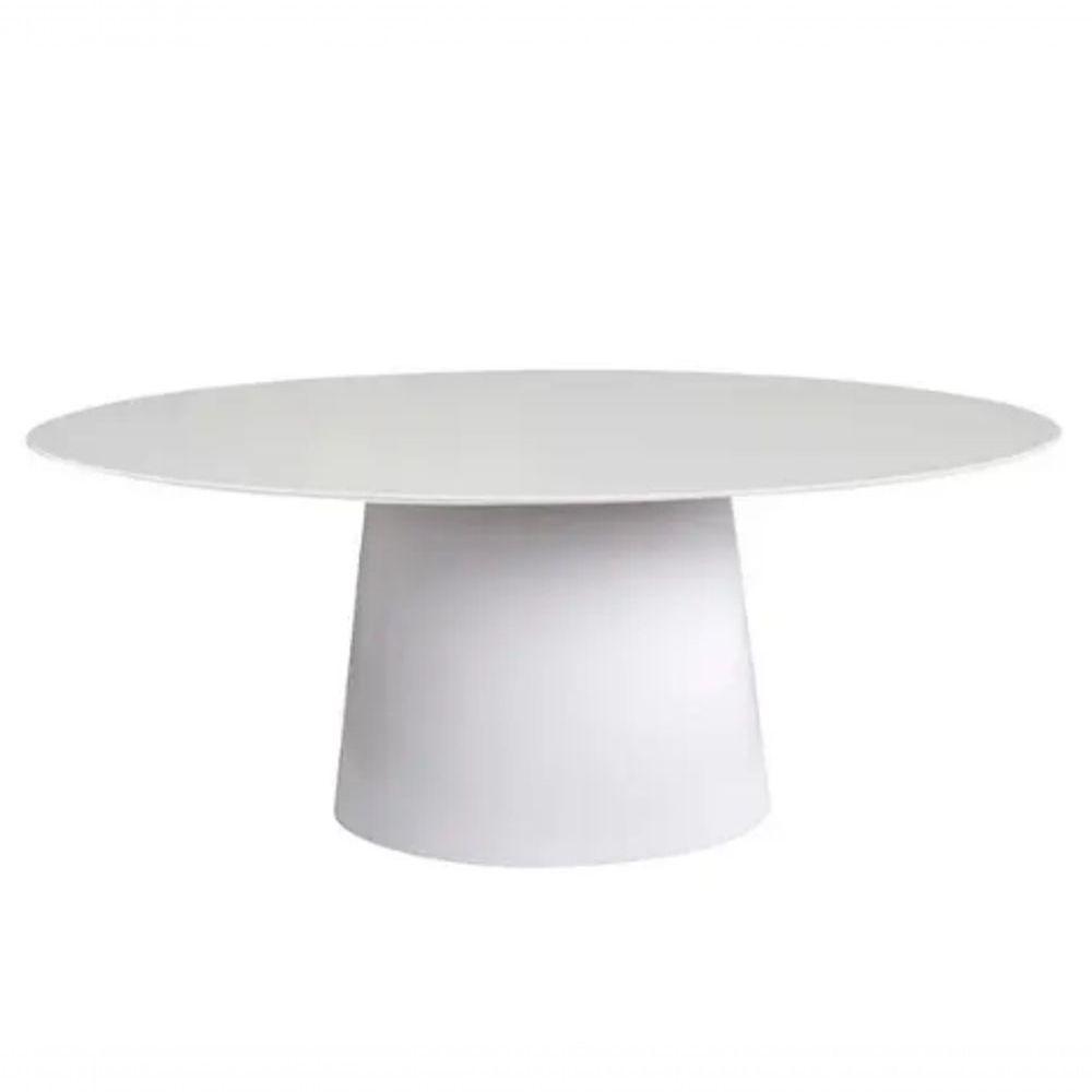 Mesa De Jantar Cone Oval 120X80 Cm Laqueada Branco - 1