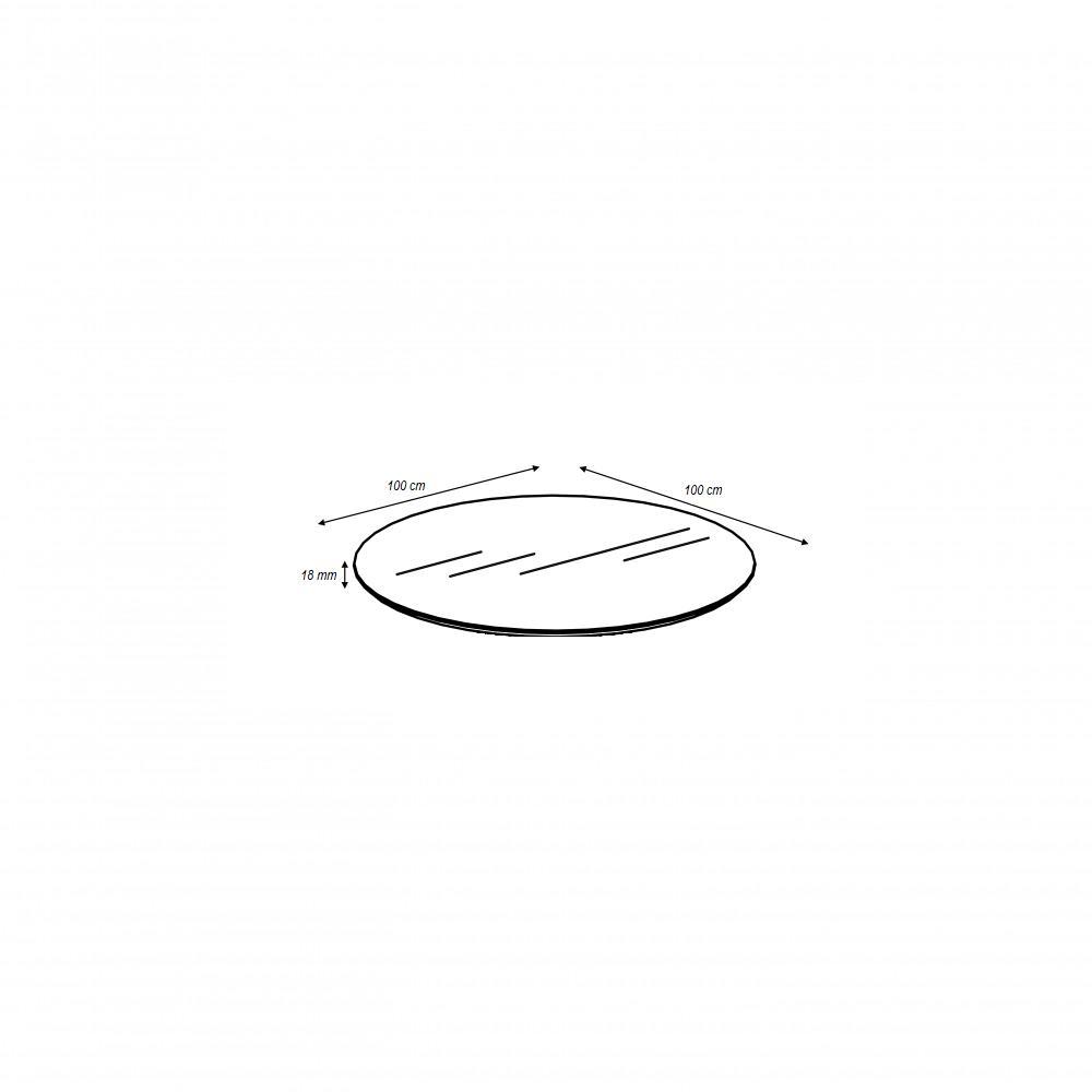 Tampo Em Mdf Redondo 100cm - Laqueado Preto - 2