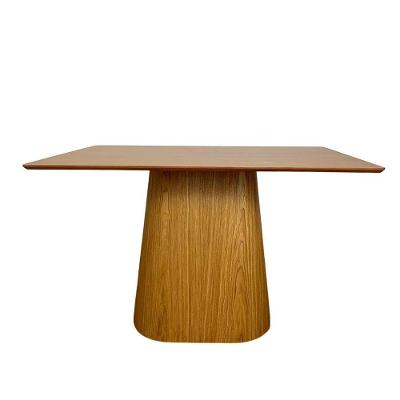 Mesa De Jantar Cone 200X100 Base Freijó Tampo Freijó Marrom.