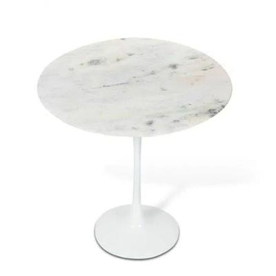 Mesa Lateral Tulipa Redonda 51Cm Mármore Branco