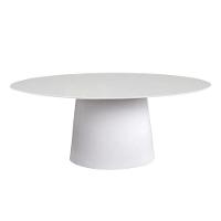 Mesa De Jantar Cone Oval 180x100 Cm Laqueada Cor Branco - 1
