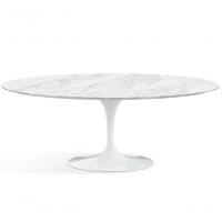 Mesa De Jantar Saarinen Oval 120X80cm Mármore Carrara Branco - 1
