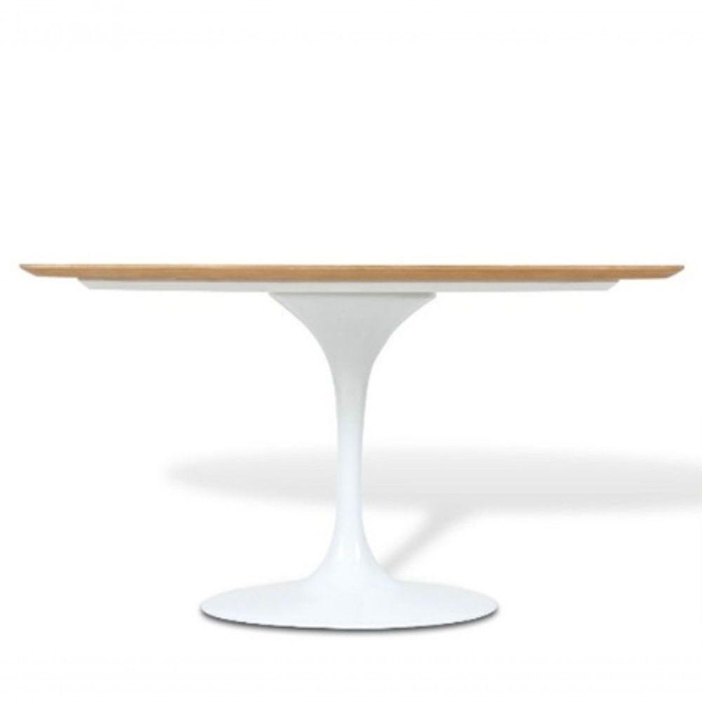 Mesa De Jantar Tulipa Oval 200X130cm Tampo Freijó Branco - 1