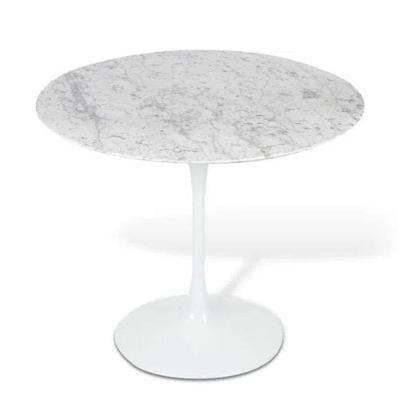 Mesa de Jantar Tulipa Saarinen Redonda 80 cm Mármore Carrara
