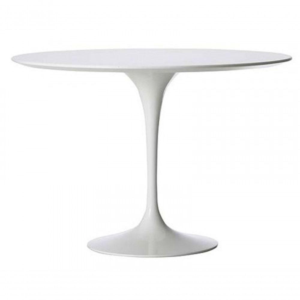 Mesa De Jantar Tulipa Redonda 60cm Tampo Laqueado Branco - 2