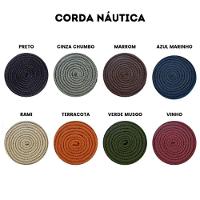 Mesa De Jantar Cone Redonda 100 Cm Tampo Laqueado Cinza + Vidro Base Corda Náutica Cinza - 5