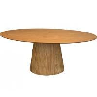 Mesa De Jantar Cone Oval 244x137 Cm Mdf Cor Marrom - 1