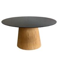 Mesa De Jantar Cone Oval 235x122 Cm Base Madeira Cor Preto - 1