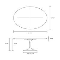 Mesa De Jantar Tulipa Oval 244X137cm Laqueada Branco - 2