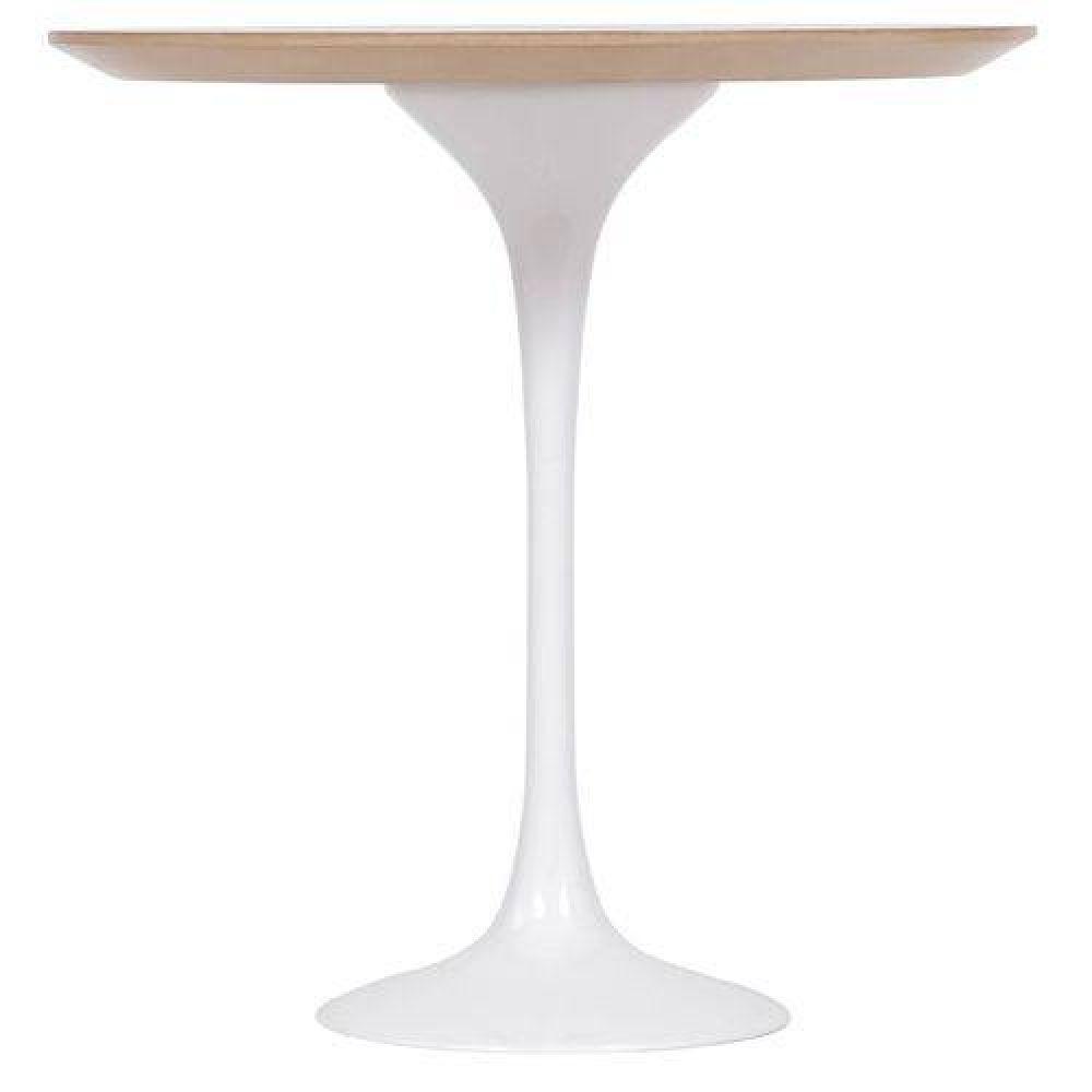 Mesa Lateral Tulipa Saarinen Redonda 51 cm Freijó Branco - 2