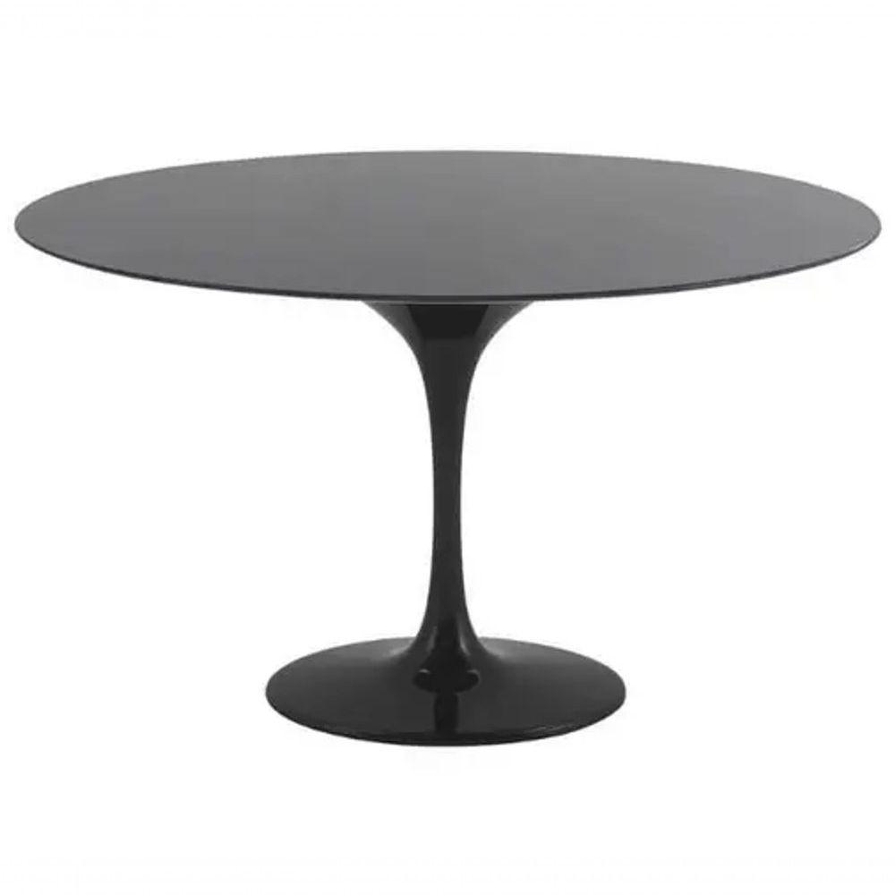Mesa De Jantar Tulipa Redonda 120cm - Laqueada Preto - 1