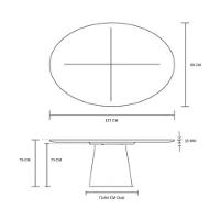 Mesa De Jantar Cone Oval 137X90 Cm Laqueada Branco - 2