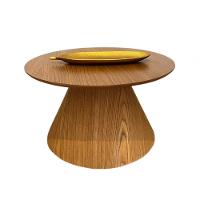 Mesa Cone De Centro Redonda 70Cm Tampo Freijó Marrom - 1