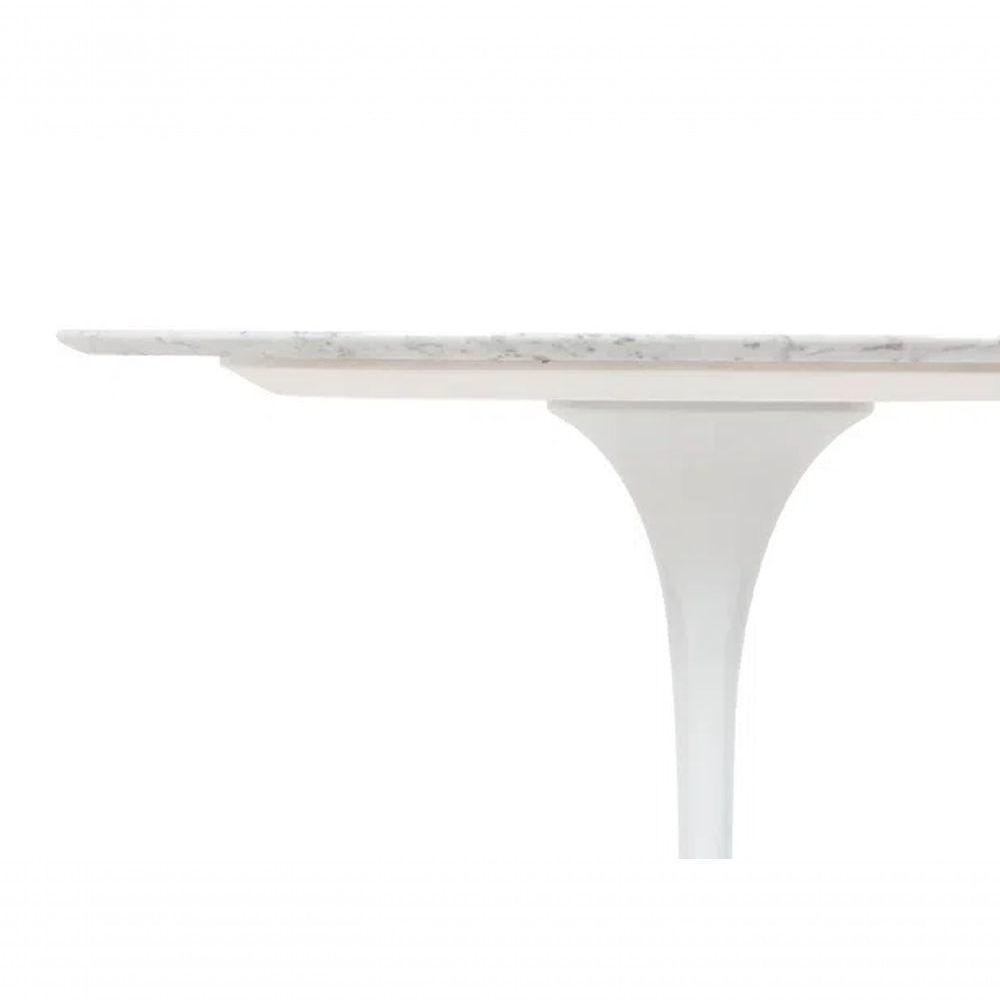 Mesa de Jantar Tulipa Saarinen Redonda 100cm Mármore Carrara  - 2